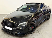 C Class - W205/C205 Facelift: Gloss Black AMG Style Front Splitter 19-21